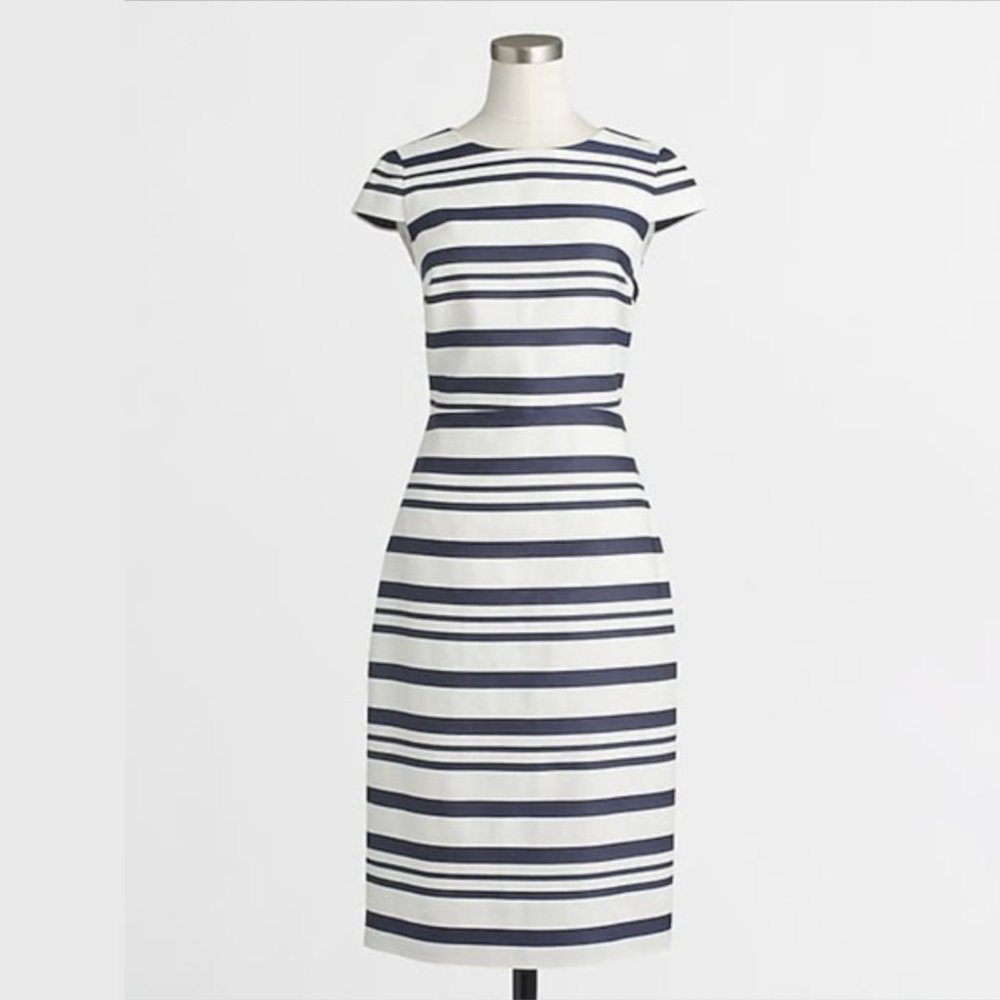 J. Crew Double Stripe Cap Sleeve Dress